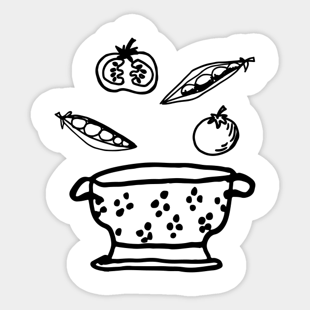 Retro Veggie Soup Design Sticker by SWON Design